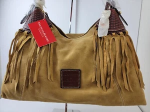 Neu mit Etikett Dooney and Bourke große East/West lässige Handtasche mit Fransen camel - Bild 1 von 11