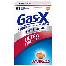 Gas-X Ultra Strength ANTI-GAS SIMETHICONE 180mg 50-Soft Gels RELIEVES GAS FAST