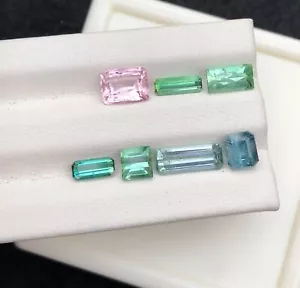 4.85 Ct Natural Tourmaline Mix Color 7 Piece loose gemstone lot From Afghanistan - Picture 1 of 9