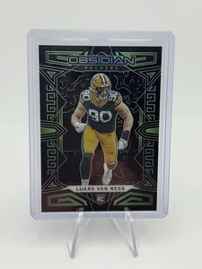 LUKAS VAN NESS 2023 OBSIDIAN ROOKIE GREEN ETCH /25 PACKERS RC - Picture 1 of 2
