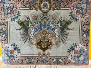 Orientteppich Täbriz – Handgeknüpft, Korkwolle mit Seide, Sehr Fein, 65 x 89 cm - Bild 1 von 24