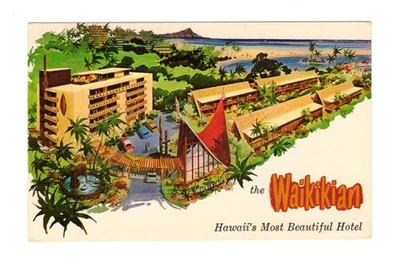 J299 Hong Kong 1966 - Postal de Hawái - Franqueo QEII - Enviado a BC Canadá - Foto 1 de 2