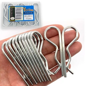 Heavy Duty Hitch Pins - 12 Pcs Spring Retaining Wire R Silver M3x60mm-12pcs  - Foto 1 di 7