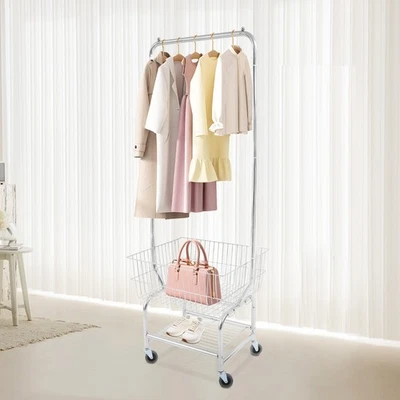 大容量衣服套装滚轮洗衣车洗衣车带挂杆 — 第 1/4 张图片