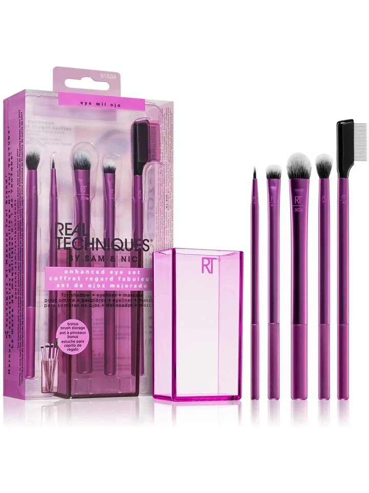REAL TECHNIQUES Enhanced Eye Set Brush Cup RT-91534 shadow eyeliner mascara 6pcs - Image 1 of 4