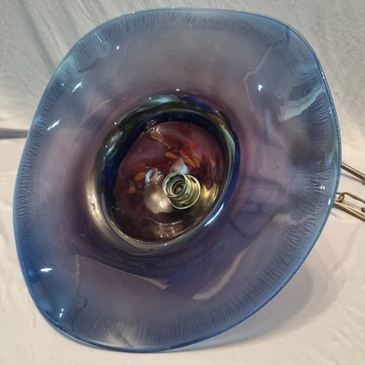ANTIK HAND GEBLASEN BLOWED MADE GLAS LAMPE HÄNGELEUCHTE MURANO FELLERMAN UFO  - Bild 1 von 4