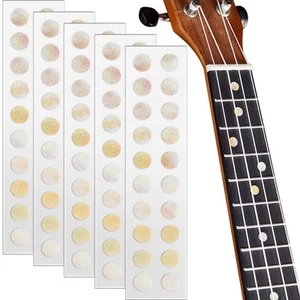 100 Pezzi 5 Fogli Marcatori Tasto Punti Chitarra Tastiera Adesivi Collo Chitarra Decalcomania... - Foto 1 di 7