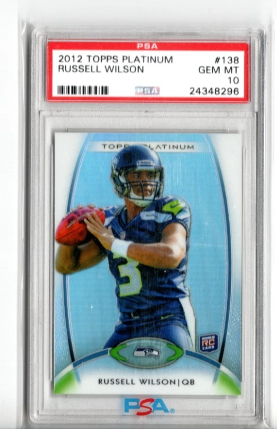 RUSSELL WILSON RC 2012 Topps Platinum #138 Refractor Rookie PSA 10 GEM MT - Image 1 of 1
