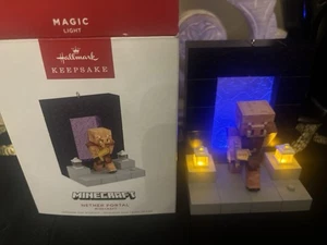 Hallmark Keepsake Minecraft NETHER PORTAL w/Magic Light Ornament 2024 NEW - Picture 1 of 3