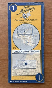 Vintage 1952 Michelin Map No.1 - Antwerp & Rotterdam - Imagen 1 de 3