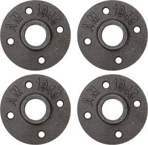 3/4" Floor Flange, Home TZH 4 Pack Malleable iron Pipe Flange 3/4 Inch, Gray - Picture 1 of 7