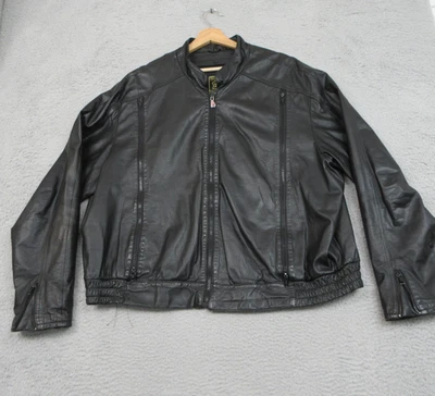 Hein Gericke Jacket Mens 52 Black Leather Motorcycle Biker Cafe Racer Vented - Image 1 of 4