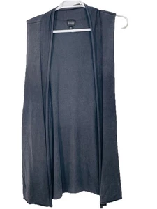 Chaleco Cárdigan Eileen Fisher Frente Abierto Sin Mangas L Gris Seda Viscosa - Imagen 1 de 4