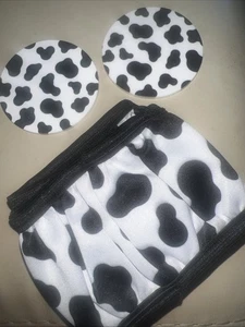 Cow Print Steering Wheel Cover and Car Coasters - Picture 1 of 2