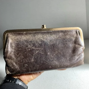 Vintage Tasche Braun Used Leder Clutch Geldbörse Handtasche Geldbeutel - Bild 1 von 16