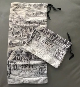 Paar 2 Gucci Staubbeutel mit Kordelzug für Schuhe 18" x 9" Original - Bild 1 von 2