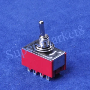 2PCS ON-ON 4PDT 12pin Terminal Red Toggle Switch Guitar Amp - Picture 1 of 2