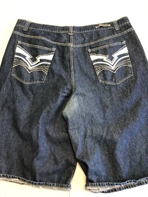 Pantalones Cortos Chams Para Hombre 50 Azul Oscuro Denim Bolsillo Hilo Detalle Informales Jean Shorts Foto 1 de 4
