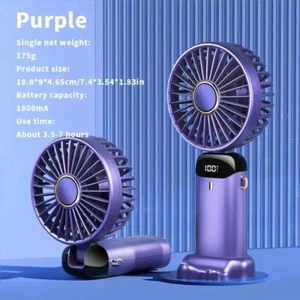 Handheld Mini Fan 3000mAh Foldable Desk fan ,rechargeable battery Display Screen - Picture 1 of 29