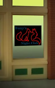 INSEGNA FINESTRA SUPER FOXY NIGHT CLUB -PUÒ ESSERE TAGLIATA FINO A 0,1" W X 0 75" T - Foto 1 di 1