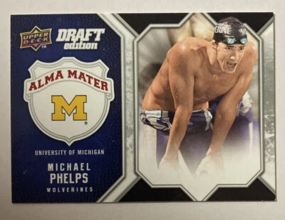 Michael Phelps 2009 2009-2010 Upper Deck ALMA MATER Olympic Gold Winner #am-mp - Image 1 of 2