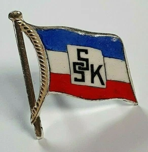 Schulaeurco Ships Agent German Shipping Company Enamel Cap Hat Badge - Wedel - Foto 1 di 3