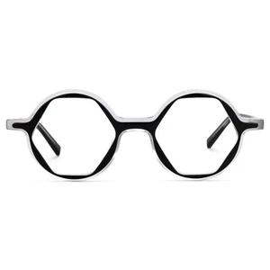 Runde Acetat Brille für Herren Damen Geometrisch Sechseck Kunststoffgestell Rund Brillen - Bild 1 von 5