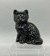 Mosser Glass Black Fluffy Kitten Sitting Cat