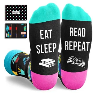 Book Lover Gifts for Women - Funny Book Socks for Men Reading Gifts for Reade... - Picture 1 of 6