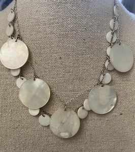 Sterling Silber Moppscheibe baumelt Halskette Doppelstrang Bewegung 17" verstellbar - Bild 1 von 5