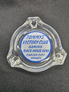 Tommy's Victory Club Carson City Nevada Tri-Lobe Glass Ashtray - Nice! - Picture 1 of 5