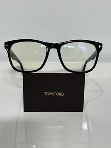 NIB Tom Ford TF 5662-B Shiny Black Acetate Men’s Bluelight Eyeglasses 56mm - Picture 1 of 8