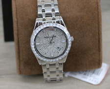 Michael Kors Kiley Crystal Pave Silver Stainless Steel Womens 34mm Watch MK6144
