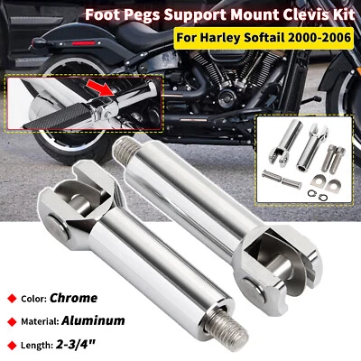 2.75" Passenger Foot Pegs Mounts Clevis For Harley Softail Springer Deluxe FLSTN Foto 1 de 4