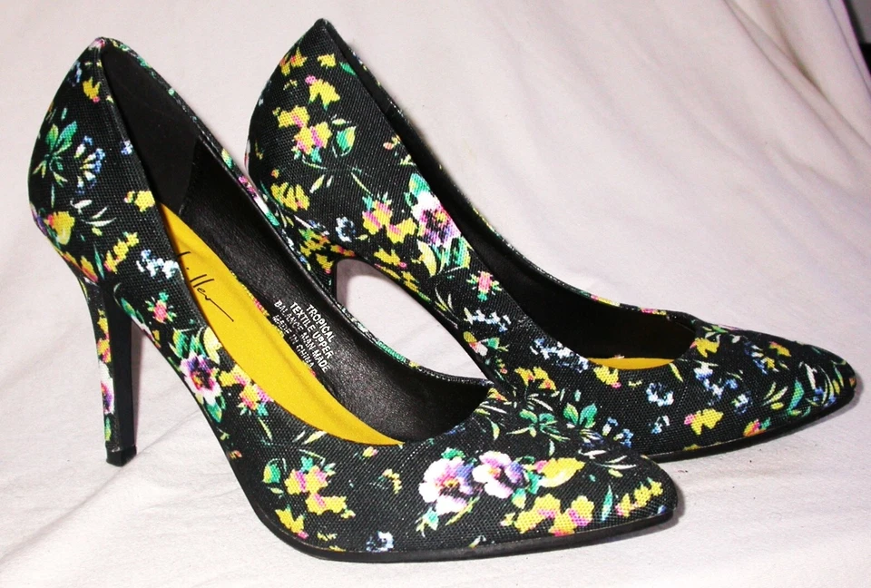 Nicole Miller New York Mujer Stiletto 3" Tacones Talla 7M Floral Excelente Estado Foto 1 de 4