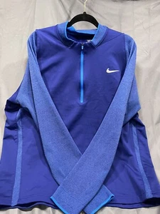 Nike Golf Dri Fit 1/4 zip Tour Performance Top Blue XL - Picture 1 of 11
