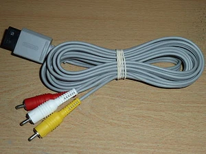 NINTENDO WII & WII U OFFICIAL COMPOSITE TV AV CABLE LEAD ADAPTER GENUINE RVL-009 - Picture 1 of 1