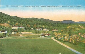 Cherokee Indianerreservat Vintage Postkarte Great Smoky Mountains NC & TN - Bild 1 von 2