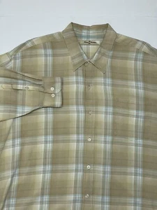 TOMMY BAHAMA Mens Casual Plaid Check Shirt Size 2XL Long Sleeve 100% Cotton - Picture 1 of 10