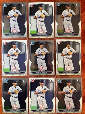 2023 Marcos Cabrera Yankees Prospect, Bowman 1st Chrome & base - Image 1 of 2