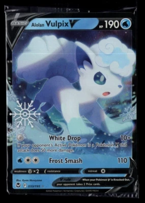 Alolan Vulpix V 033/195 Sealed Snowflake Holiday Calendar Promo Pokémon TCG NM - Image 1 of 2