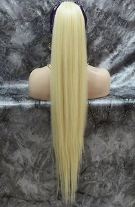 33" PONYTAIL HAIR PIECE EXTENSION EXTRA LONG LAYERED STRAIGHT BLEACH BLONDE NWT - Picture 1 of 4