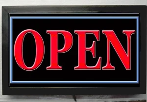 LARGE 20 INCH NEON STYLE LED LIGHTED OPEN SIGN STORE OPEN SIGN BUSINESS OPEN - Picture 1 of 1