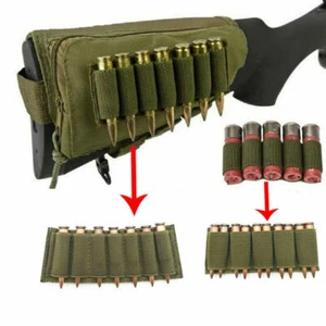 Tactical Hunting Shotgun Rifle Shell Butt Stock Ammo Holder Pouch Bag Cheek Pad - Picture 1 of 10