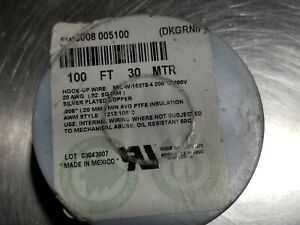 100ft Belden 83008 #20awg M16878/4 Silver TFE Hook-up/Lead Wire 200C Dark Green