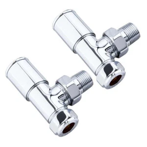 Geyser Chrome Designer Radiator Valves (Control & Lockshield Set) (2 styles, 2 c - Picture 1 of 9
