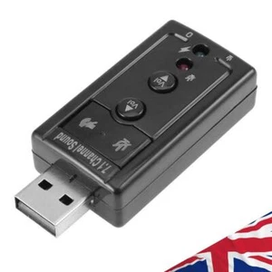 7.1 External PC USB Sound Card 3.5mm AUX Headphone Microphone Audio Adapter - Picture 1 of 7