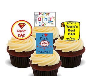 7.5" Cake Topper 12 cupcakes Fathers Day personal Rice paper,Icing fondant.824