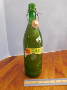 Vintage grünes Glas Flaschenkrug mit klappbarem Verschlussdeckel, fasst ~ 4 Tassen FF - Bild 1 von 4