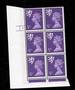 Schottland. XS42. 5p violett. Zylinder 3 (ohne Punkt). Seltene FCP/PVA Phos 11. postfrisch. - Bild 1 von 1